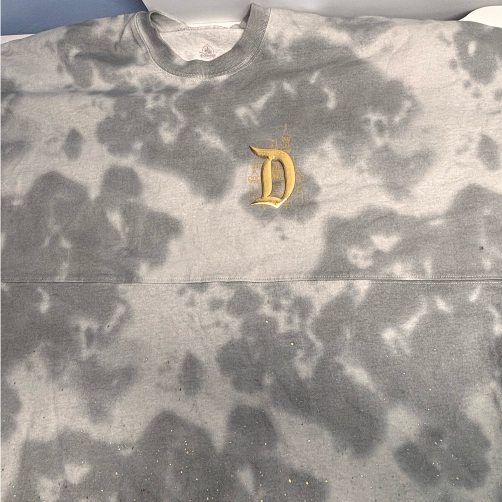 NWOT Disneyland Resort Spirit Jersey Grey Tie Dye Gold Castle Edition Large - Picture 4 of 13